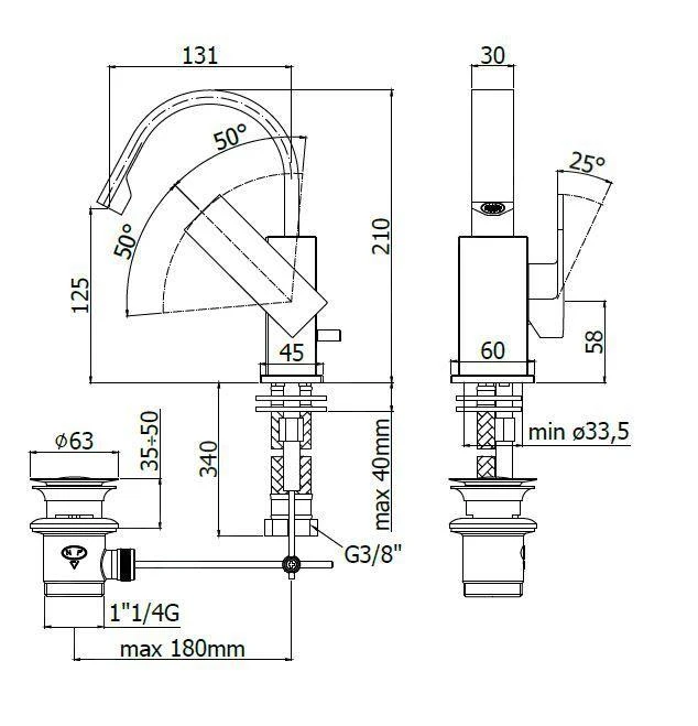 Paffoni Effe - Miscelatore Monocomando Per Lavabo, Cromato EF837CR 4 Paffoni Effe - Miscelatore Monocomando Per Lavabo, Cromato EF837CR - immagine 2