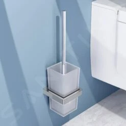 Steinberg 420 - Scopino WC Con Supporto A Parete, Vetro Bianco/cromo 420 2901 -Casa Arredamento Negozio 35b803d0bde7c22715a60c36