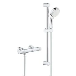 Grohe Grohtherm 800 Cosmopolitan - Set Doccia Termostatico A Parete, 2 Getti, Cromo 34768000