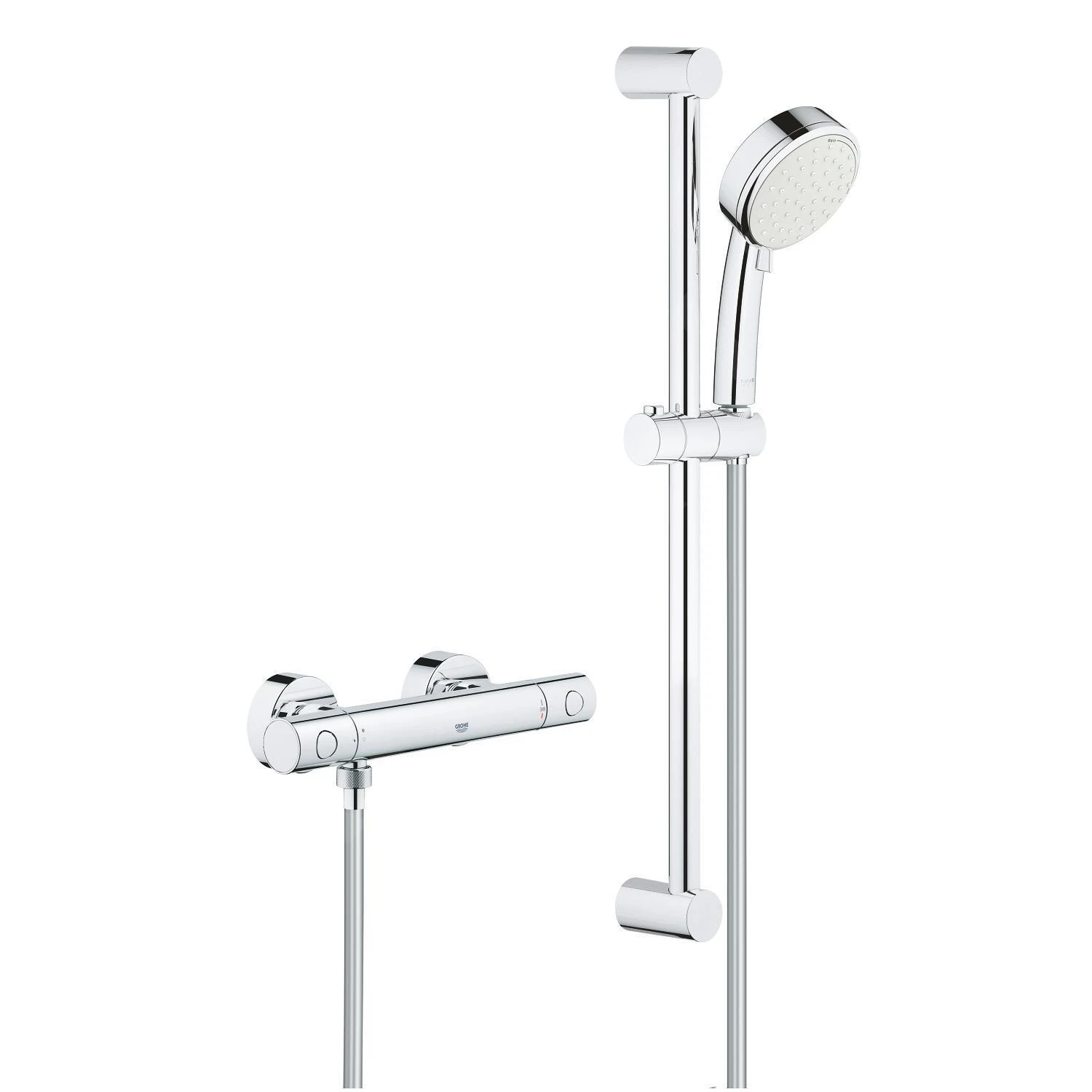 Grohe Grohtherm 800 Cosmopolitan - Set Doccia Termostatico A Parete, 2 Getti, Cromo 34768000 3 Grohe Grohtherm 800 Cosmopolitan - Set Doccia Termostatico A Parete, 2 Getti, Cromo 34768000