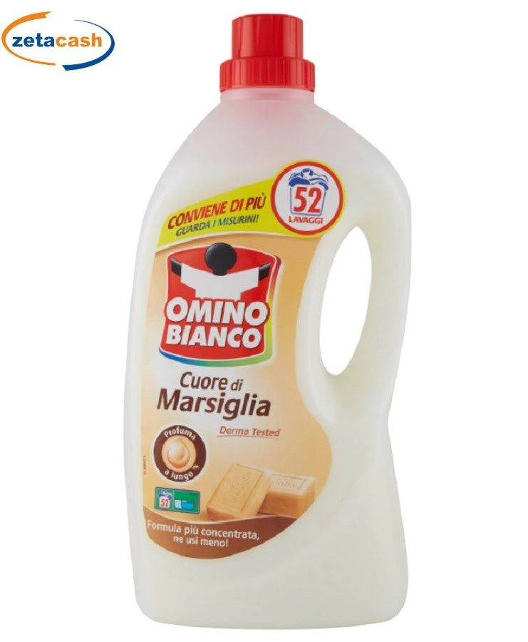 OMINO BIANCO DETERSIVO LIQUIDO CUORE DI MARSIGLIA 2 OMINO BIANCO DETERSIVO LIQUIDO CUORE DI MARSIGLIA