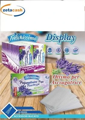 FOGLI FRESCHISSIMO PER ASCIUGATRICE LAVANDA 25 PEZZI 3 FOGLI FRESCHISSIMO PER ASCIUGATRICE LAVANDA 25 PEZZI