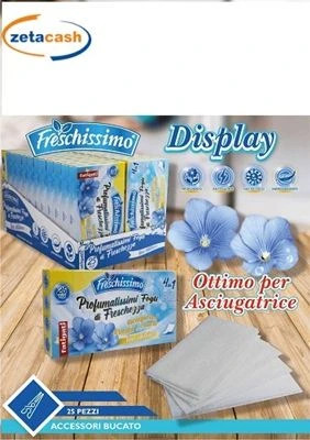 FOGLI FRESCHISSIMO PER ASCIUGATRICE LINO IDILLIACO 25 PEZZI 3 FOGLI FRESCHISSIMO PER ASCIUGATRICE LINO IDILLIACO 25 PEZZI