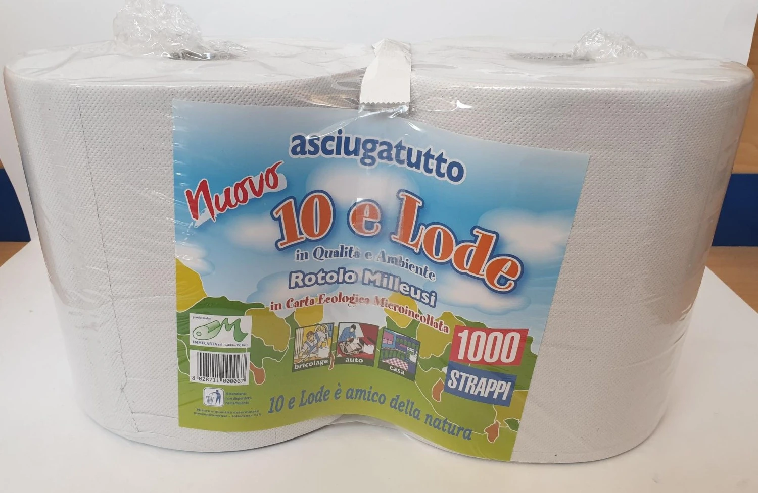 ASCIUGATUTTO 2 ROTOLI 1000 STRAPPI CARTA ECOLOGICA 10 E LODE 3 ASCIUGATUTTO 2 ROTOLI 1000 STRAPPI CARTA ECOLOGICA 10 E LODE