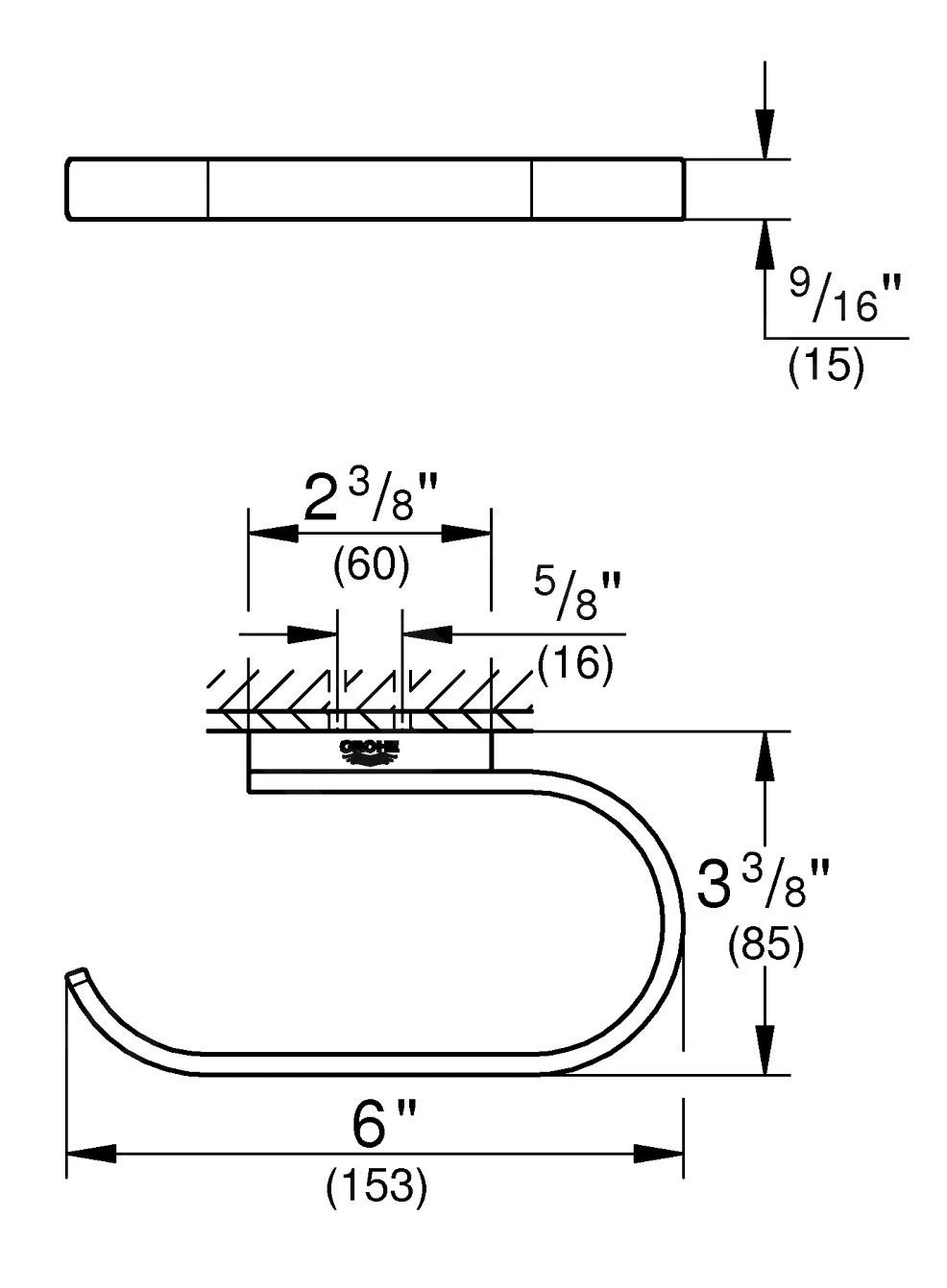 Grohe Selection - Portarotolo, Cromo 41068000 4 Grohe Selection - Portarotolo, Cromo 41068000 - immagine 2