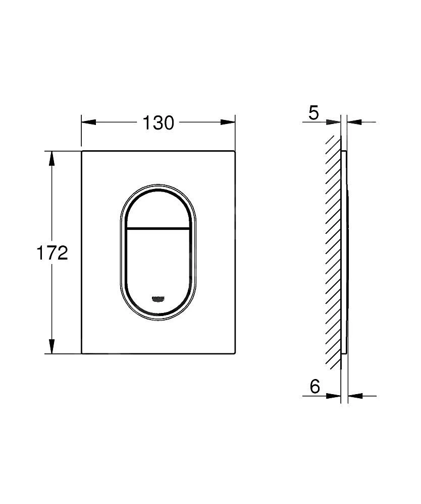 Grohe Arena Cosmopolitan S - Placca Di Comando, Hard Graphite Spazzolata 37624AL0 4 Grohe Arena Cosmopolitan S - Placca Di Comando, Hard Graphite Spazzolata 37624AL0 - immagine 2