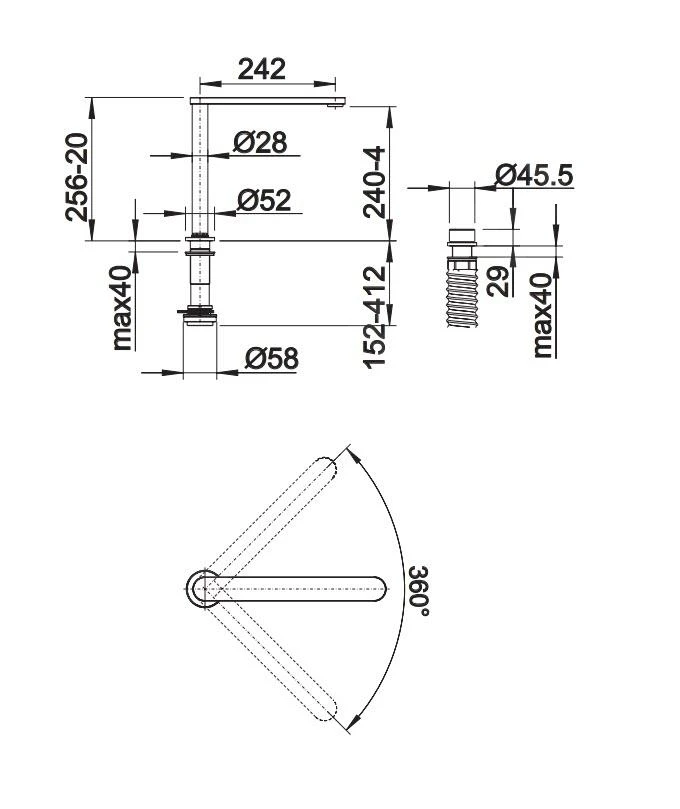 Blanco Eloscope F II - Miscelatore Sottofinestra Per Lavello, Montaggio A 2 Fori, Cromo 516672 4 Blanco Eloscope F II - Miscelatore Sottofinestra Per Lavello, Montaggio A 2 Fori, Cromo 516672 - immagine 2