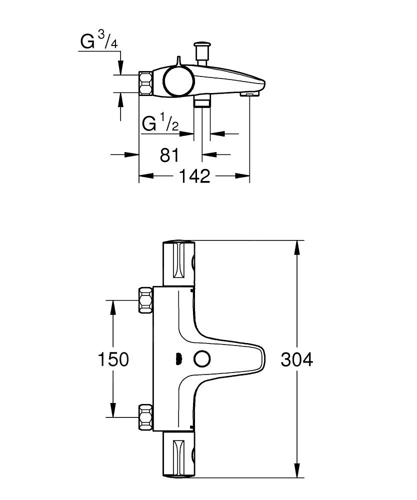 Grohe Grohtherm 800 - Miscelatore Termostatico Per Vasca Da Bagno, Cromo 34756000 4 Grohe Grohtherm 800 - Miscelatore Termostatico Per Vasca Da Bagno, Cromo 34756000 - immagine 2